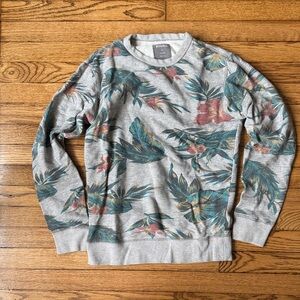 Bonobos Gray Floral Print Men's Crewneck Sweater